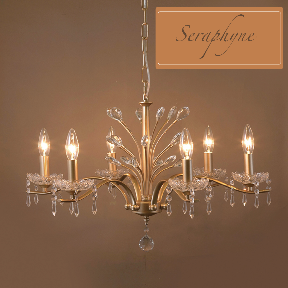 【LED電球使用可・E12口金】ジュエルライト「Seraphyne CH606 セラフィン」（6灯）