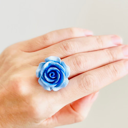 【再販受付中】オリジナルローズリング・ブルー濃淡（RG14） 3枚目の画像