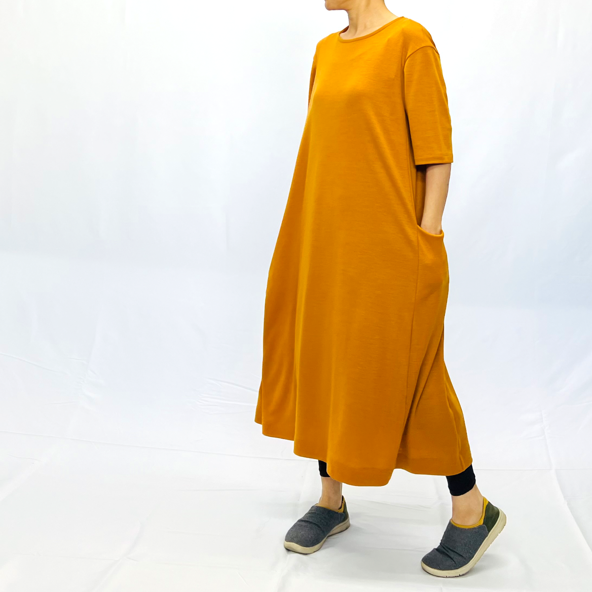 メリノウール ロングワンピース