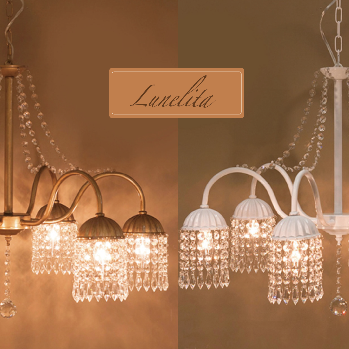 【LED電球使用可・E12口金】ジュエルライト「Lunelita CH606 ルネリタ」（6灯・クリスタル）