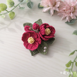 レース編み 椿のブローチ 〜赤〜 ブローチ 花てまり 通販 18662004