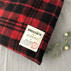 ワケありな逸品【☃冬限定☃】もこもこポシェット・赤のタータンチェック 3枚目の画像