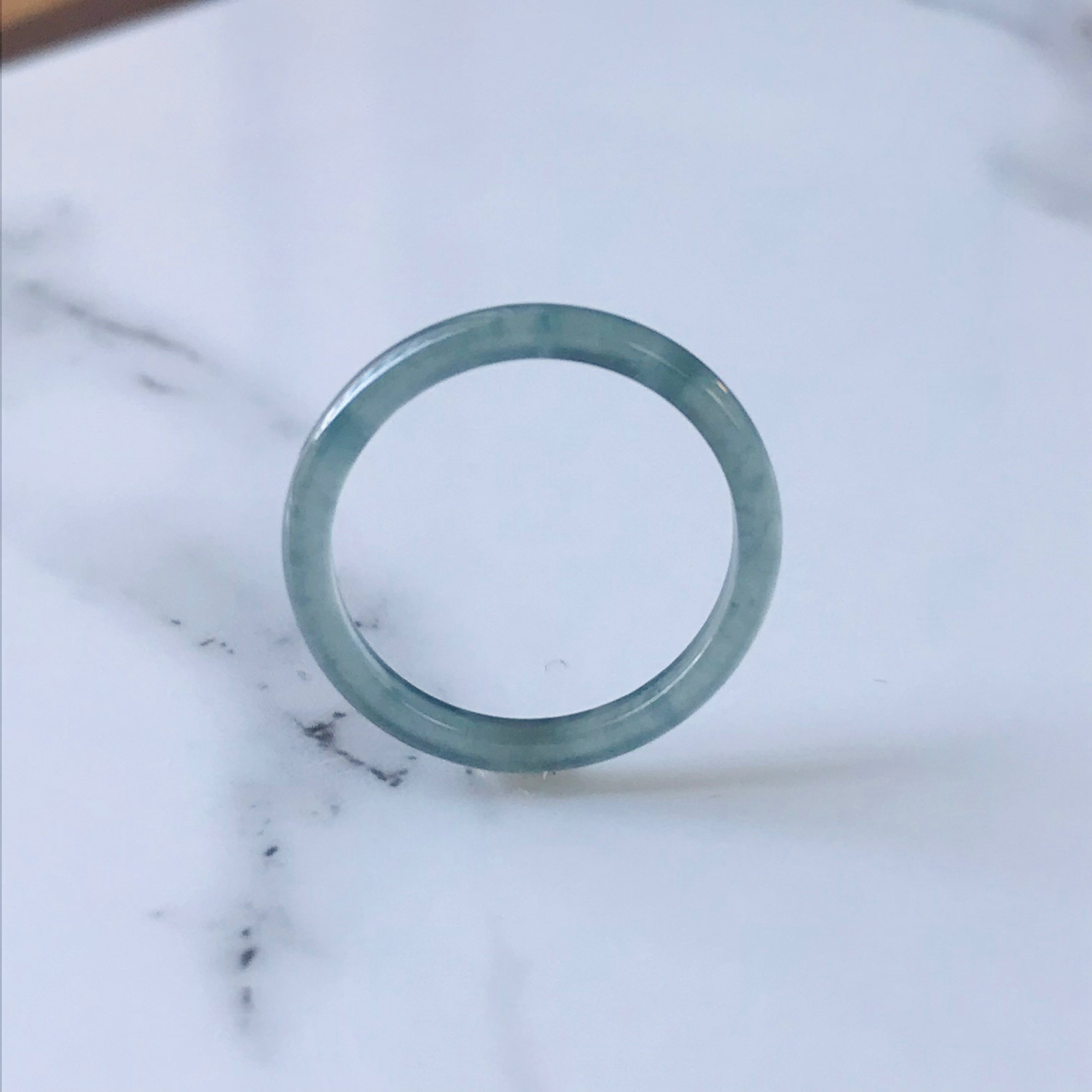 [R50-064］ ジェイド　JADE ヒスイ　本翡翠　くりぬき　リング　天然石　一点物　グアテマラ産　13号　指輪