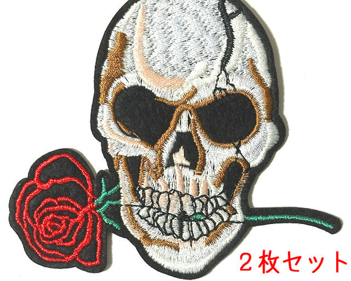 ポロシャツ　Ⅿ　黒　赤　刺繍　ドクロ　骸骨　スカル　デザインプリント　薔薇　バラ ポロシャツ 黒 赤 Ⅿ 刺繍 ドクロ 骸骨 スカル デザインプリント