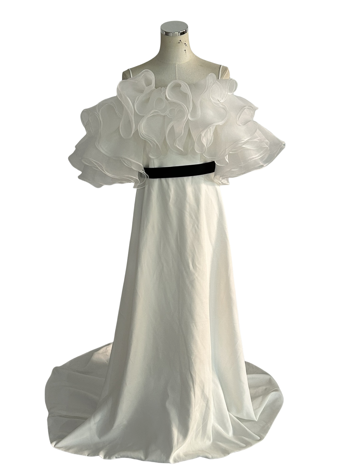 ウェディングドレス 取り外しオフショルダー サッシュベルト キャミソール ブラトップ 高みせ 花嫁/ウェディングドレス