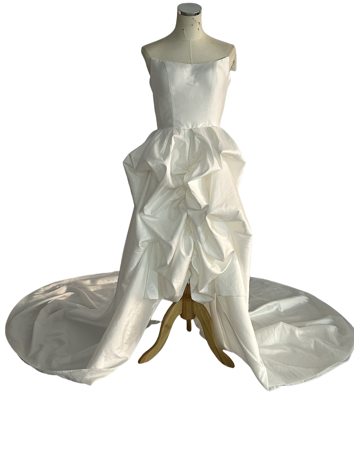 パーティードレス 韓国風ドレス 目立つ シルクタフタ デザイン感 色直し ベアトップ 前撮り 2次会