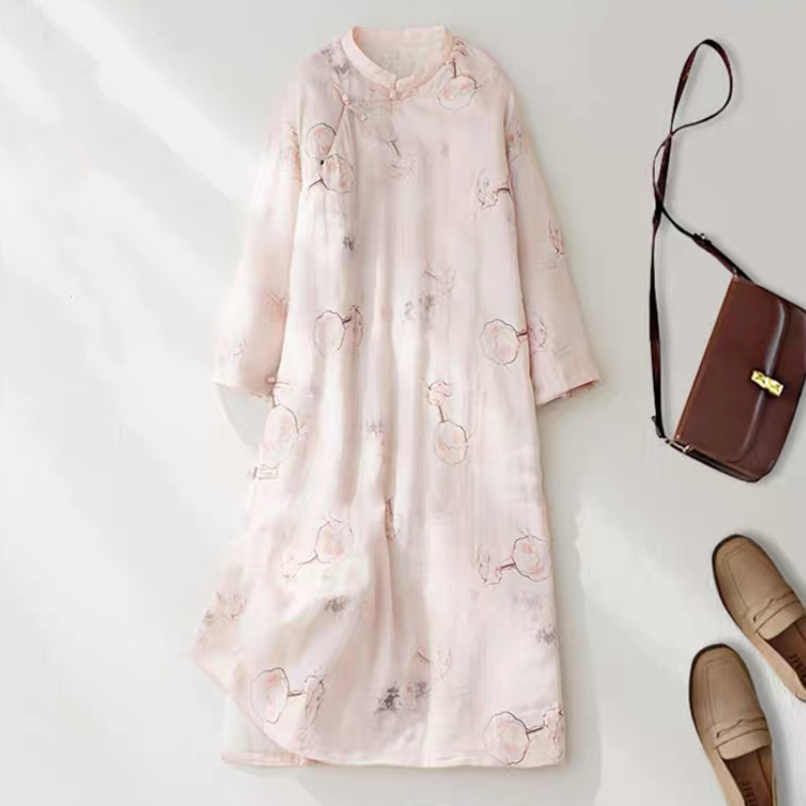 ワンピース、綿麻、冬