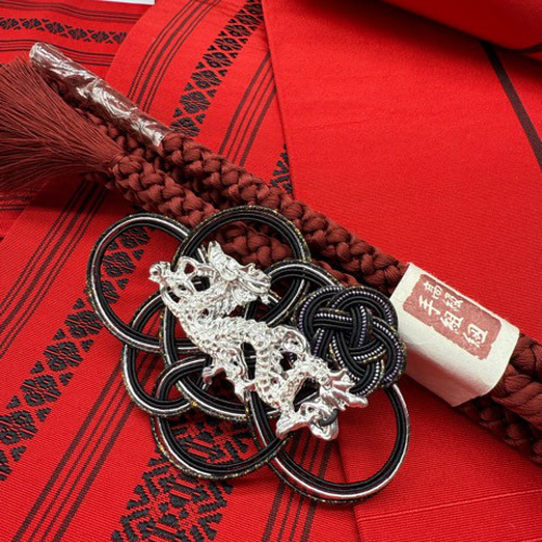 【目玉商品】2565半幅帯＆龍の帯留め・帯飾り・帯締め 　博多織 和装小物 目玉商品】2565半幅帯＆龍の帯留め・帯飾り・帯締め 博多織 和装小物