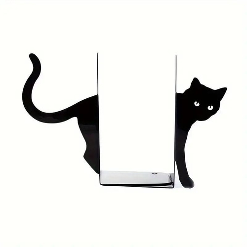 ブックエンド 猫 ネコ かわいい アニマル 動物 机上 デスク 金属