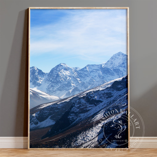 アートポスター ヒマラヤ山脈 雪景色 風景画 ミニマルデザイン 北欧