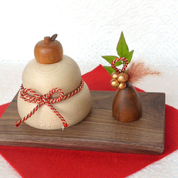 鏡餅 木製 Lサイズ 割引価格！】木の鏡餅 Lサイズ｜桐箱入り 木製 かがみもち お正月