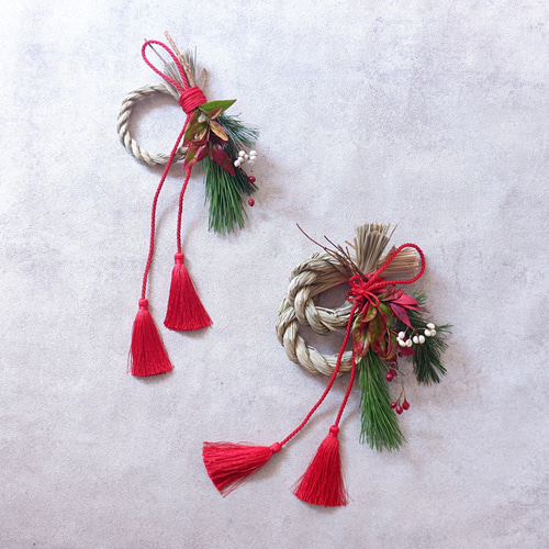 縁起を結ぶ 生花しめ縄ミニリース｜お正月を彩る華やかな手作り