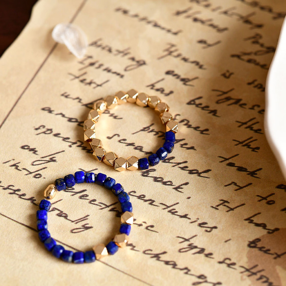 3タイプ ラピスラズリorメノウの指輪　ピンキーリング  12月or1月誕生石　1本or福袋　リング 2枚目の画像