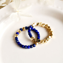 3タイプ ラピスラズリorメノウの指輪　ピンキーリング  12月or1月誕生石　1本or福袋　リング 4枚目の画像