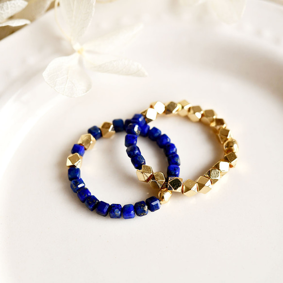 3タイプ ラピスラズリorメノウの指輪　ピンキーリング  12月or1月誕生石　1本or福袋　リング 4枚目の画像