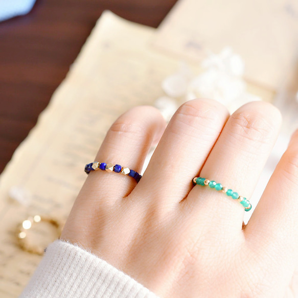 3タイプ ラピスラズリorメノウの指輪　ピンキーリング  12月or1月誕生石　1本or福袋　リング 9枚目の画像