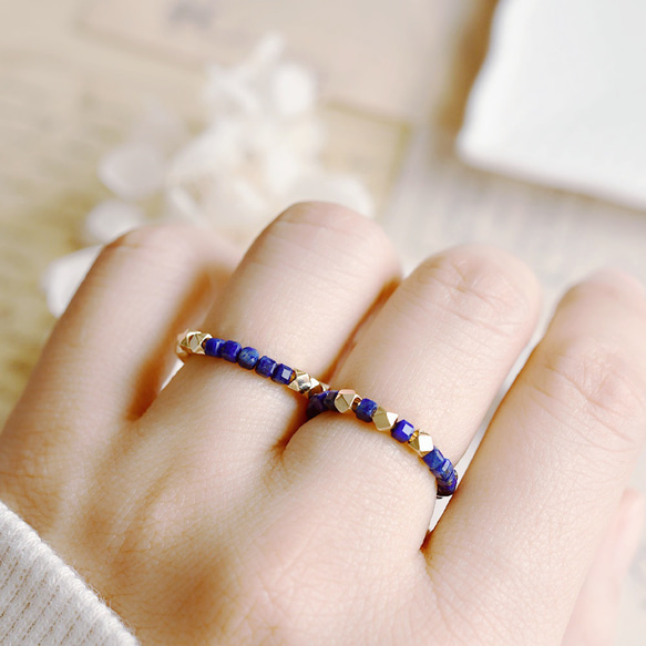 3タイプ ラピスラズリorメノウの指輪　ピンキーリング  12月or1月誕生石　1本or福袋　リング 12枚目の画像