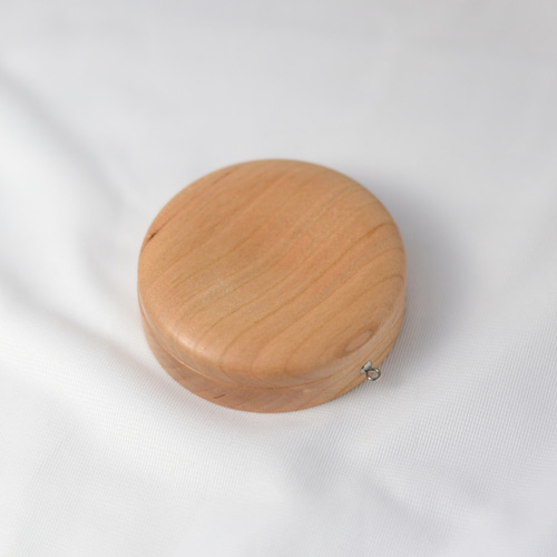 名入れ可/天然木の両面コンパクトミラーΦ68/手鏡/ブラックチェリー