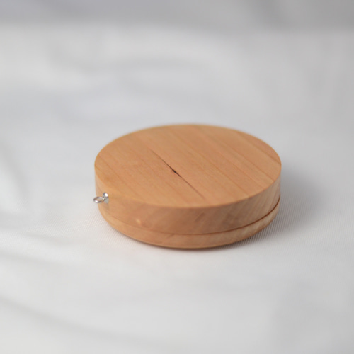 名入れ可/天然木の両面コンパクトミラーΦ68/手鏡/ブラックチェリー