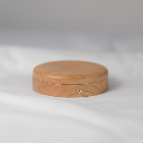 名入れ可/天然木の両面コンパクトミラーΦ68/手鏡/ブラックチェリー