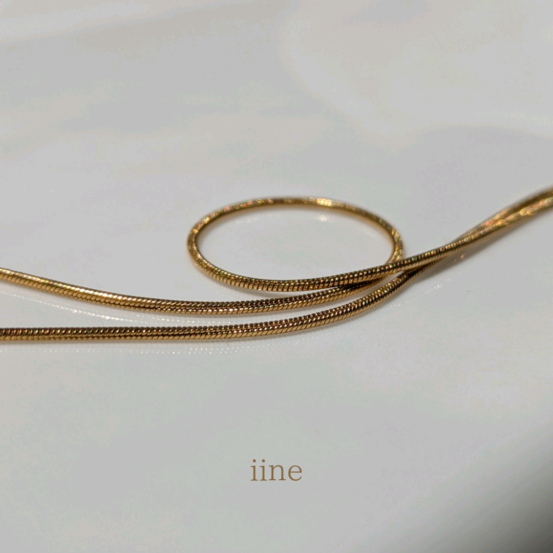 【2点セット】シックで上品な*スモーキークォーツネックレス＆スネークチェーンネックレスセット