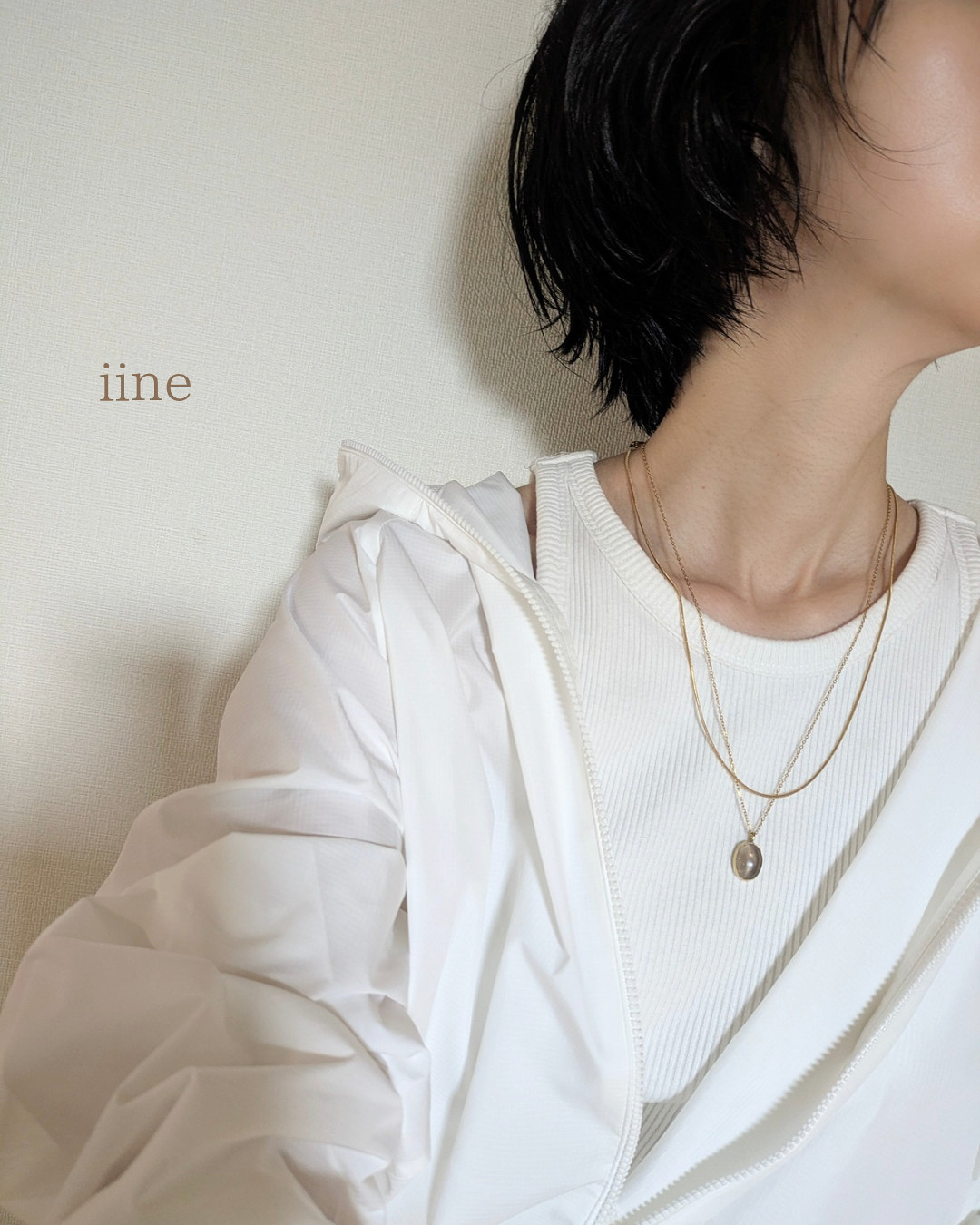 【2点セット】シックで上品な*スモーキークォーツネックレス＆スネークチェーンネックレスセット