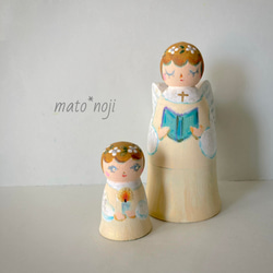 祈りの天使&木の実とお花のクリスマスツリー マトリョーシカ 2人組