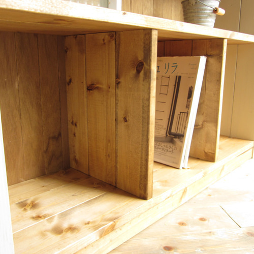 サイズ、デザインオーダー可！○7ブロックラック○無垢材シャビー