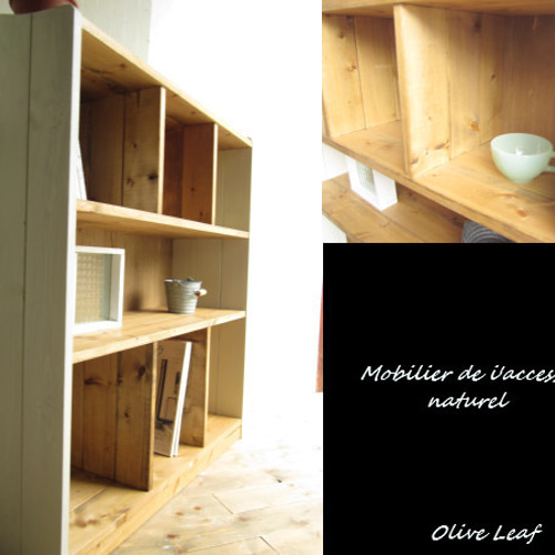 サイズ、デザインオーダー可！○7ブロックラック○無垢材シャビー