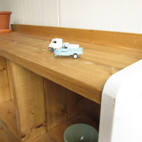 サイズ、デザインオーダー可！○7ブロックラック○無垢材シャビー