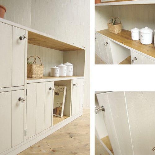 サイズ、デザインオーダー可！○2扉ローキャビネット○シャビー