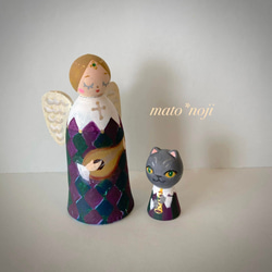 祈りの天使&木の実とお花のクリスマスツリー マトリョーシカ 2人組