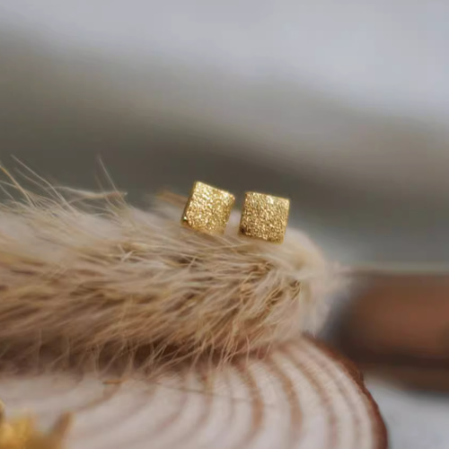 24K（片耳）K24純金三角・丸・四角ピアス24金ピアス24K純金スタッド
