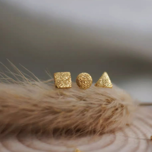24金ピアス 24K（片耳）K24純金三角・丸・四角ピアス24金ピアス24K純金