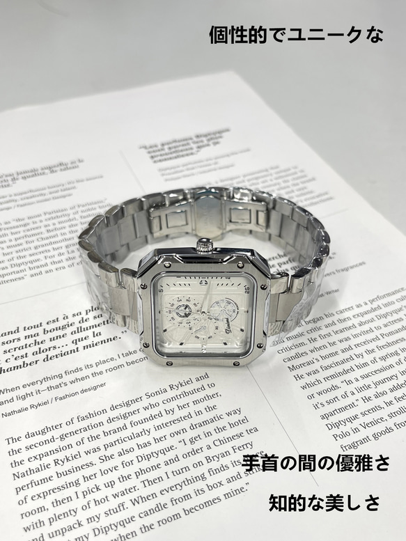lクールで四角い大文字盤時計女性の高級感2024新型軽量で贅沢な