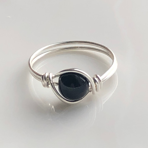 モリオン（黒水晶）サイズオーダーリング 天然石 シルバーリング 指輪