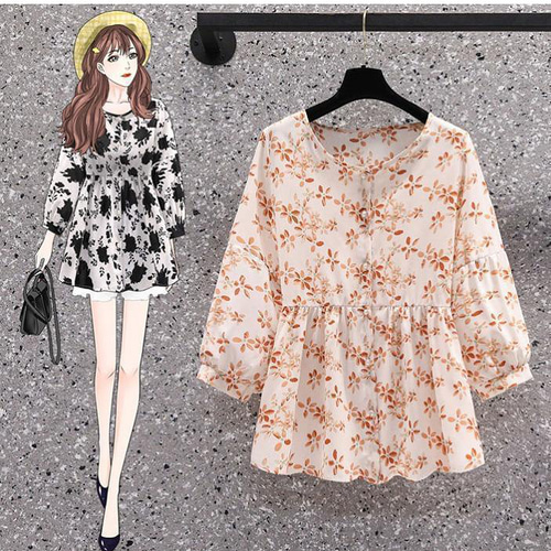 大きいサイズ レディース 春 夏 トップス ブラウス 花柄 新品