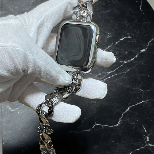 アップルウォッチ カスタム バンド ベルト シルバーsilver クロス