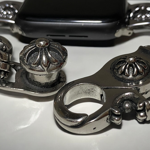 アップルウォッチ カスタム バンド ベルト シルバーsilver クロス