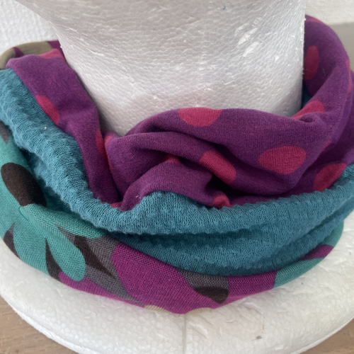 パープルモンスターターバン兼用&パープルハンドメイドネック  