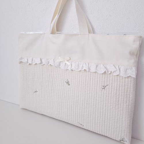 送料無料☆入学・入園3点セット☆ヌビ 刺繍 カスミソウ 送料無料☆入学・入園3点セット☆ヌビ 刺繍 カスミソウ