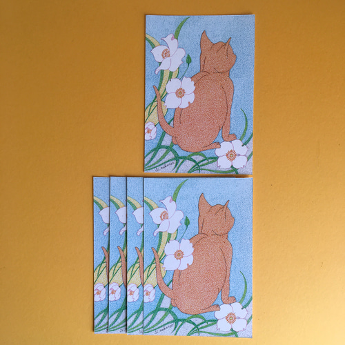 りょうちゃん様予約 絵画「猫の背中にヘンゼルとグレーテル」「ラガマフィンと文鳥」 368 アフリカン茶々さん #猫 #画家 #art #NECOZE #猫好きさんと