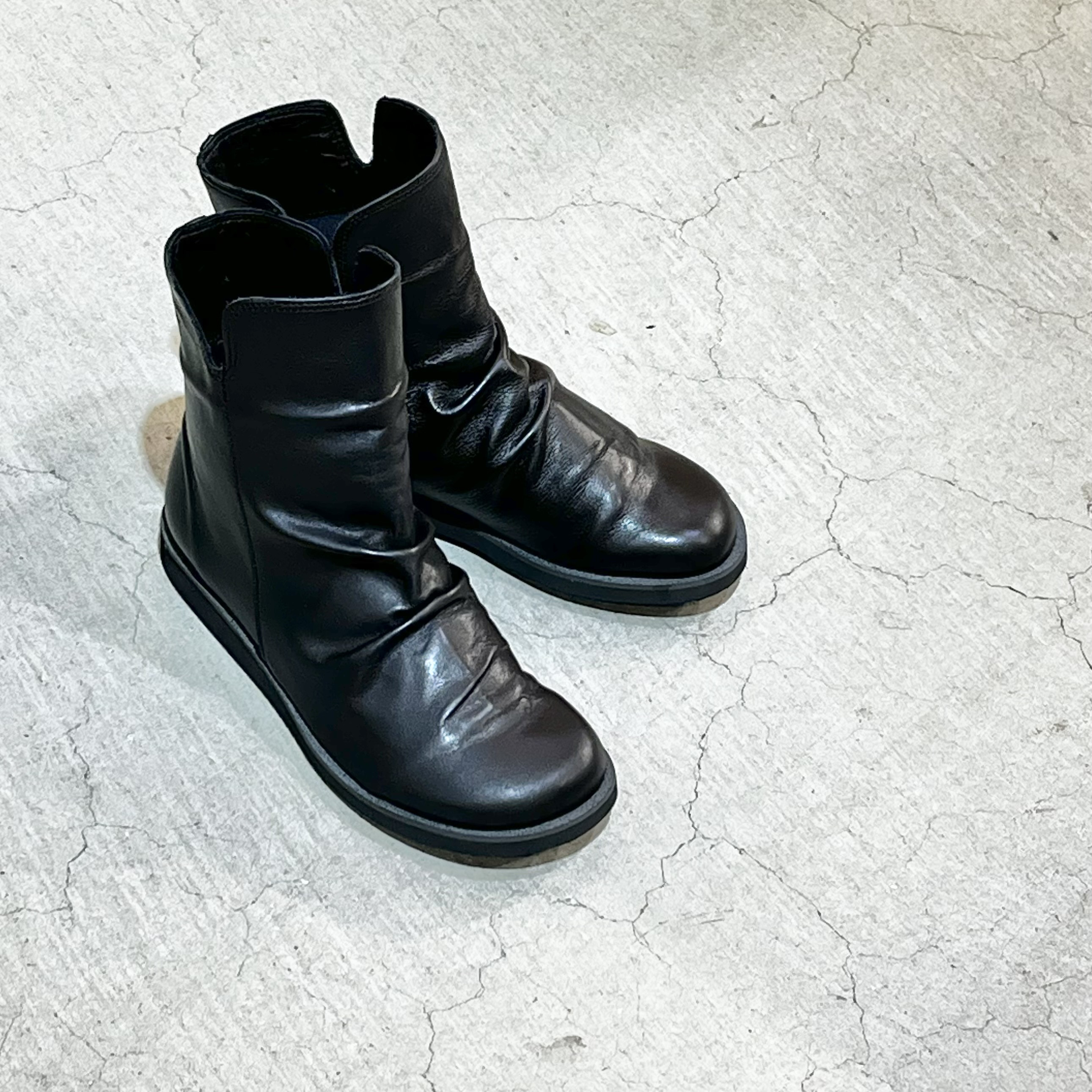 本革のクシュクシュブーツ／履き心地重視／日本製／34070