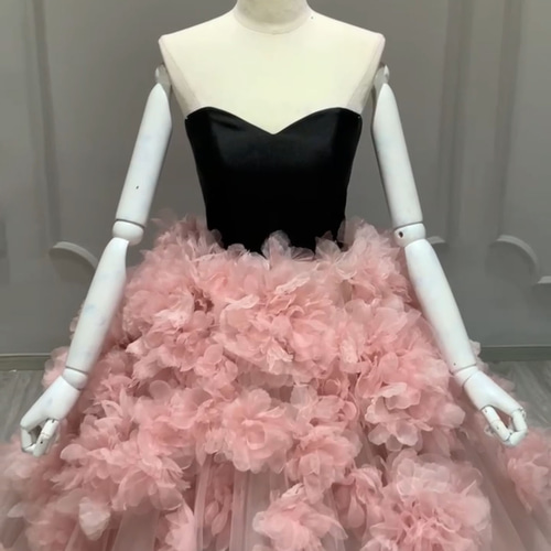 Adrianna Papell☆淡ピンクのエレガントなビーズ装飾ドレス シルバーグレーチュールブリリアントビーズ刺繍ドレス