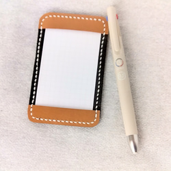 非売品 Microsoft ペン付き 手帳 メモ帳 本革？ 最強のメモパッド 手縫いの本革製 ペンホルダー付き情報カードサイズ