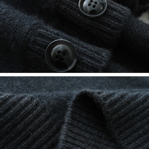 2Way カシミヤ100％【2color】編みニットカーディガン セーター