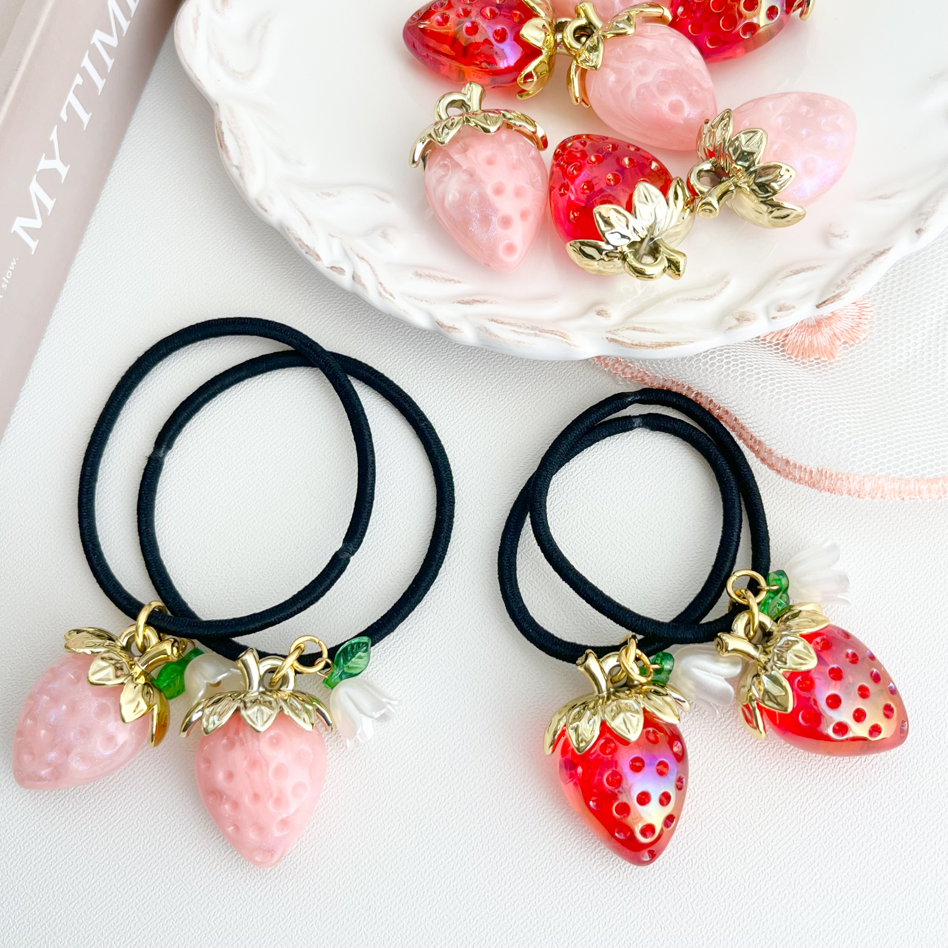 じゃらじゃら ヘアゴム  いちごチョコ♡ じゃらじゃら ヘアゴム いちごチョコ♡ じゃらじゃら ヘアゴム いちご