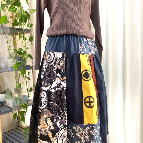 慈雨 ジウ センソユニコ ロングスカートL ジャガード織 変形バルーン