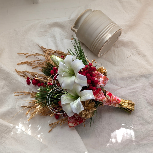 ドライフラワーアレンジメント リボン付き (No.4） ドライフラワーの