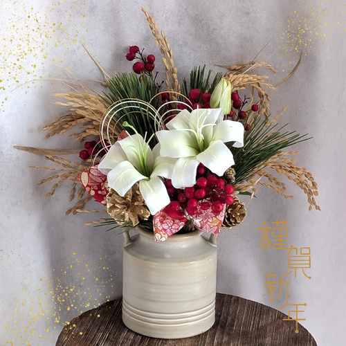 ドライフラワーアレンジメント リボン付き (No.4） ドライフラワーの